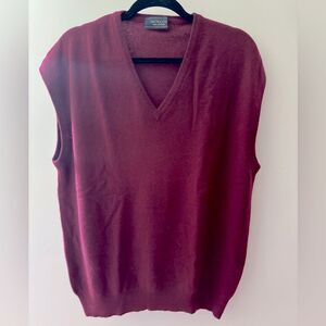 Vintage Academia Cottagecore GALTRUCCO 100% Pure Cashmere Burgundy Vest 47 Chest